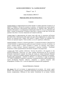 Programma 1F - Liceo Scientifico Guido Castelnuovo