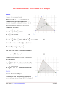 Misure delle mediane e delle bisettrici di un triangolo ( )