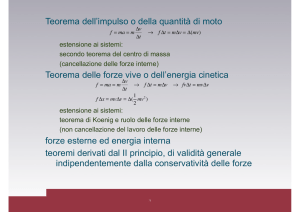 Teorema dell`impulso o della quantità di moto Teorema - e