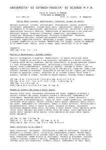 programma di Geometria A.A. 2011-12