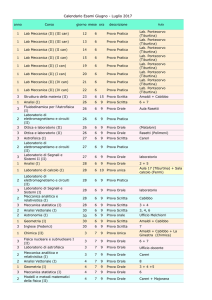 Calendario Esami - Dipartimento di Fisica