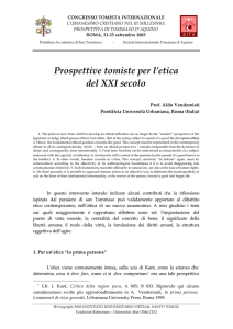 Prospettive tomiste per l`etica del XXI secolo - E