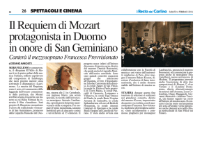 Il Requiem di Mozart protagonista in Duomo in onore di San