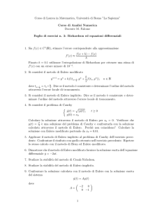 Corso di Laurea in Matematica, Universit`a di Roma ”La Sapienza