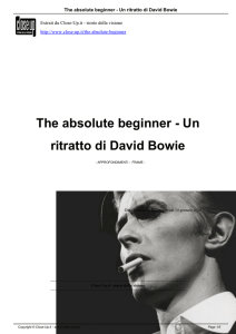 The absolute beginner - Un ritratto di David Bowie - Close