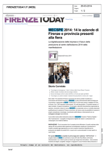 MECSPE 2014: 14 le aziende di Firenze e provincia presenti