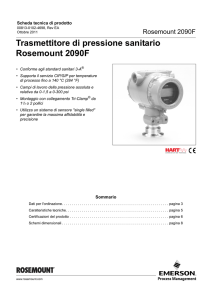 Trasmettitore di pressione sanitario Rosemount 2090F