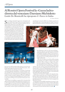 Al Rossini Opera Festival la «Gazza ladra» diretta