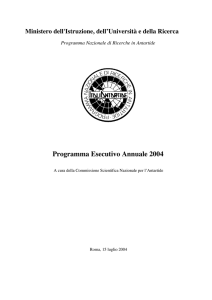 PEA 2004 - Commissione Scientifica Nazionale per l`Antartide