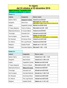 In vigore dal 24 ottobre al 23 dicembre 2016