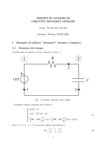 Esercizi su circuiti dinamici