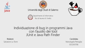 Individuazione di bug in programmi Java con l`ausilio dei tool Junit e