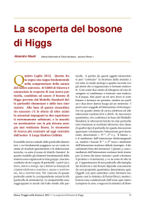 La scoperta del bosone di Higgs