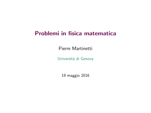 Problemi in fisica matematica