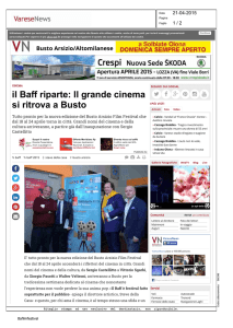il Baff riparte: Il grande cinema si ritrova a Busto