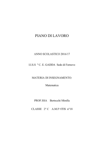 PIANO DI LAVORO - IIS Gadda Fornovo