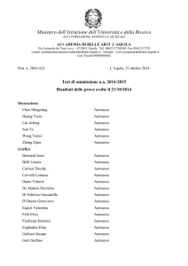 Risultati test ammissione 2014-15 - Accademia di Belle Arti di L`Aquila