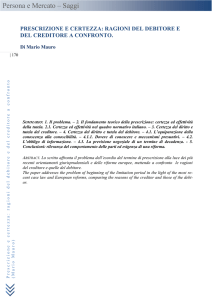 M. MAURO, Prescrizione e certezza