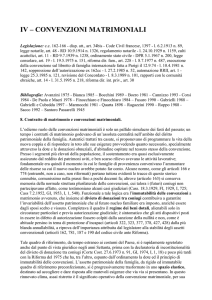 IV – CONVENZIONI MATRIMONIALI