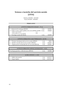 Scienze e tecniche del servizio sociale