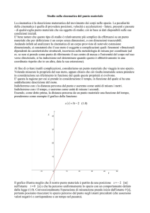 Studio sulla cinematica del punto materiale