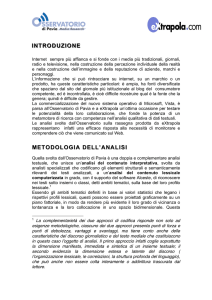 I N T R O D U Z I O N E METODOLOGIA DELL`ANALISI