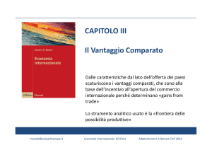 CAPITOLO III Il Vantaggio Comparato