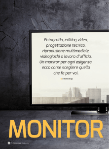 Monitor Fotografia, editing video, progettazione tecnica