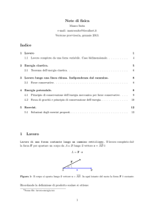 Note di fisica Indice 1 Lavoro