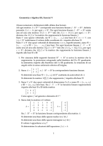 Geometria e Algebra (II), Esercizi V Alcune notazioni e definizioni