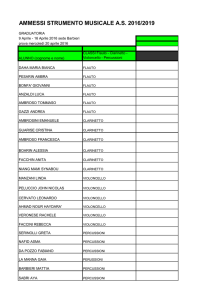 AMMESSI STRUMENTO MUSICALE A.S. 2016/2019
