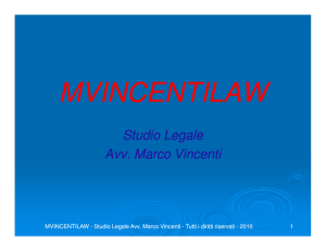 Presentazione dello studio MVINCENTILAW