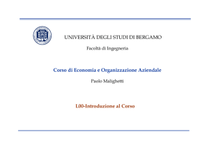 UNIVERSITÀ DEGLI STUDI DI BERGAMO Corso di Economia e