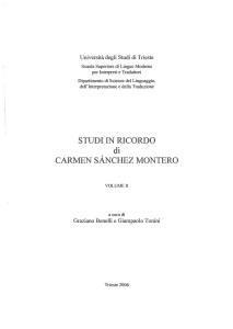 STUDI IN RICORDO di CARMEN SANCHEZ MONTERO