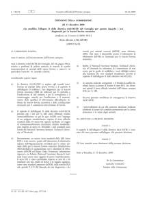 Decisione della Commissione, del 15 dicembre 2009, che modifica l