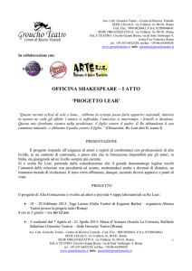 officina shakespeare – i atto `progetto lear`