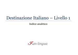 Destinazione Italiano – Livello 1