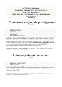 Commessa stagionale pdv Vigevano Autotrasportatori conto terzi