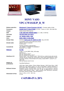 SONY VAIO VPC-CW1S1E/P_B_W € 619.00+IVA 20%