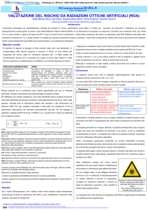 Valutazione del rischio da radiazioni ottiche artificiali (ROA)
