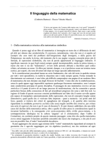 Il linguaggio della matematica