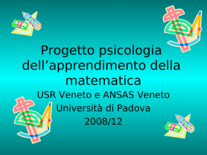 Diapositiva 1 - Psicologia dell`apprendimento della matematica.