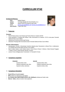 curriculum vitae - Raffaella Pellegrini