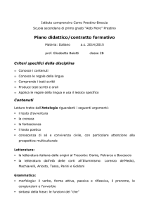 Piano di lavoro Italiano 2B - Istituto Comprensivo Como Prestino