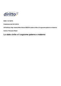 Lo stato civile e il cognome paterno e materno