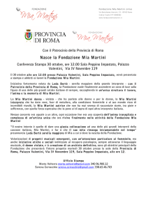 Cartella stampa - Fondazione Mia Martini Onlus