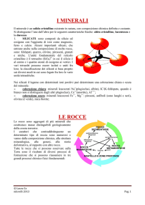 I MINERALI LE ROCCE