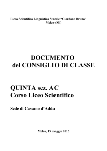 PARTE PRIMA Notizie sulla classe - Liceo Melzo