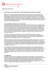 Uniti contro il cancro del seno»: anche i familiari hanno