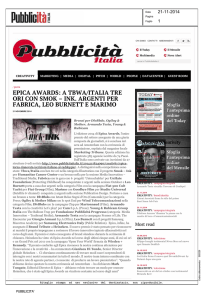 epica awards: a tbwa/italia tre ori con smok – ink. argenti per fabrica